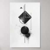Moderne Abstracte digitale kunst in zwart-wit Poster (Voorkant)