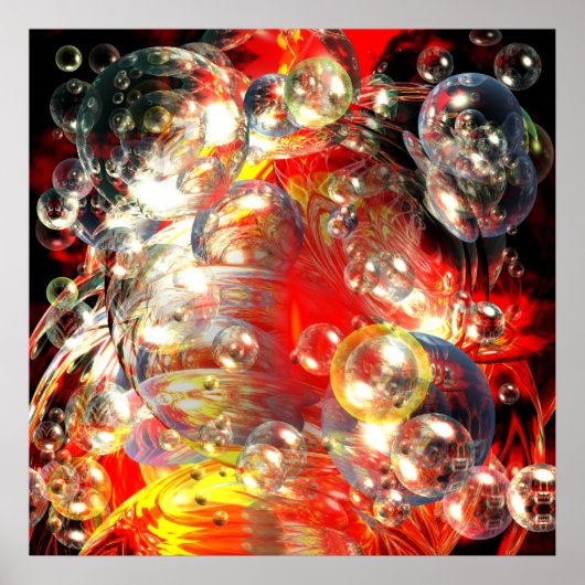 Moderne Abstracte Digitale Kunst Vierkant Poster P (Voorkant)