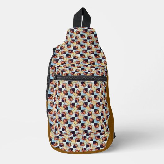 Moderne abstracte digitale patroonontwerp 1245 sling bag (Voorkant)