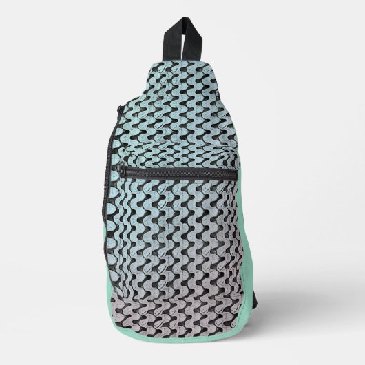 Moderne abstracte digitale patroonontwerp 1246 sling bag (Voorkant)