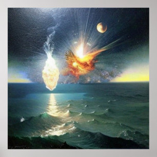 Moderne Abstracte digitale schilderdingen vallen Poster