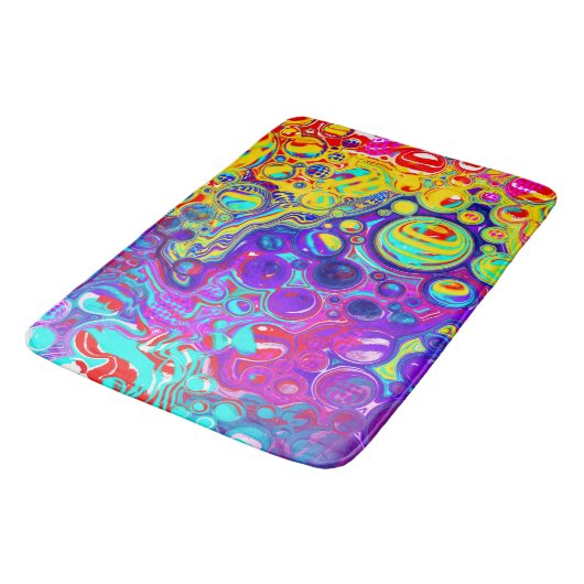 Moderne Abstracte digitale vloeiende kunst Badmat (Gekanteld)