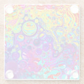 Moderne Abstracte digitale vloeiende kunst Glazen Onderzetter (Achterkant)