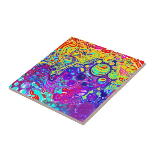 Moderne Abstracte digitale vloeiende kunst Tegeltje (Zijkant)