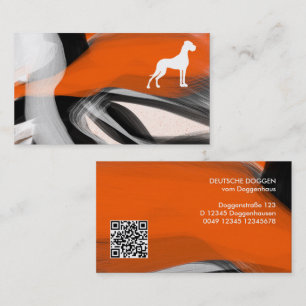 Moderne abstracte Dog Duitse Staande Hond Oranje Visitekaartje