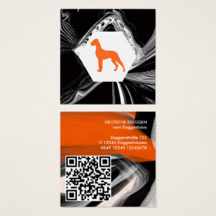 Moderne abstracte Dogue de Bordeaux Oranje Vierkante Visitekaartjes