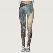 Moderne Abstracte Donkere Melkweg Aquarel Kunst Leggings (Voorkant)