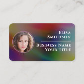 Moderne Abstracte donkere regenbooggradiënt aangep Visitekaartje (Voorkant)