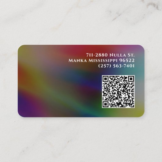 Moderne Abstracte donkere regenbooggradiënt aangep Visitekaartje (Achterkant)