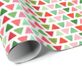 Moderne Abstracte driehoek kerstpatroon Cadeaupapier (Rol Hoek)