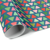 Moderne Abstracte driehoek kerstpatroon Cadeaupapier (Rol Hoek)