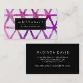 Moderne Abstracte Driehoek Paarse Waterverf Visitekaartje (Voorkant / Achterkant)