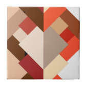 Moderne Abstracte driehoeken, bruin, buisje en Sin Tegeltje (Voorkant)