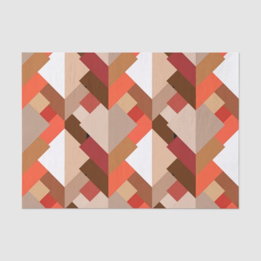 Moderne Abstracte driehoeken, bruin, buisje en Sin Tissuepapier (Voorkant)
