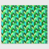 Moderne Abstracte driehoeken, Emerald Green en Aqu Cadeaupapier (Vlak)