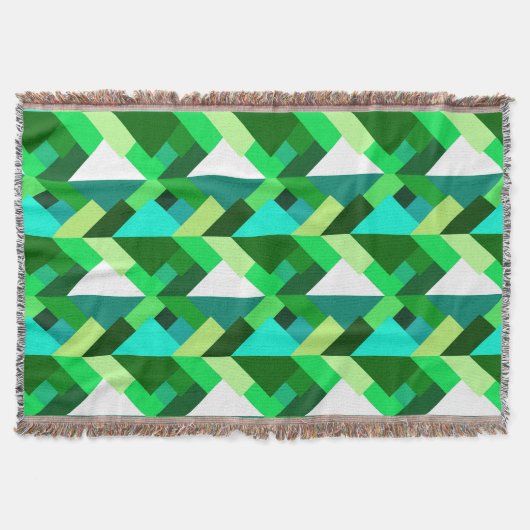Moderne Abstracte driehoeken, Emerald Green en Aqu Deken (Voorkant)