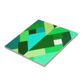 Moderne Abstracte driehoeken, Emerald Green en Aqu Tegeltje (Zijkant)