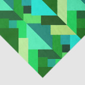 Moderne Abstracte driehoeken, Emerald Green en Aqu Tissuepapier (Detail)