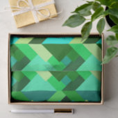 Moderne Abstracte driehoeken, Emerald Green en Aqu Tissuepapier (Geschenk)