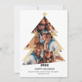 Moderne abstracte driehoeken foto's kerstboom feestdagenkaart (Voorkant)