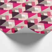 Moderne Abstracte driehoeken, Fuchsia Pink en Grey Cadeaupapier (Hoek)