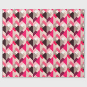 Moderne Abstracte driehoeken, Fuchsia Pink en Grey Cadeaupapier (Vlak)