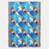 Moderne Abstracte driehoeken, kobalt blauw en brui Deken (Voorkant Verticaal)