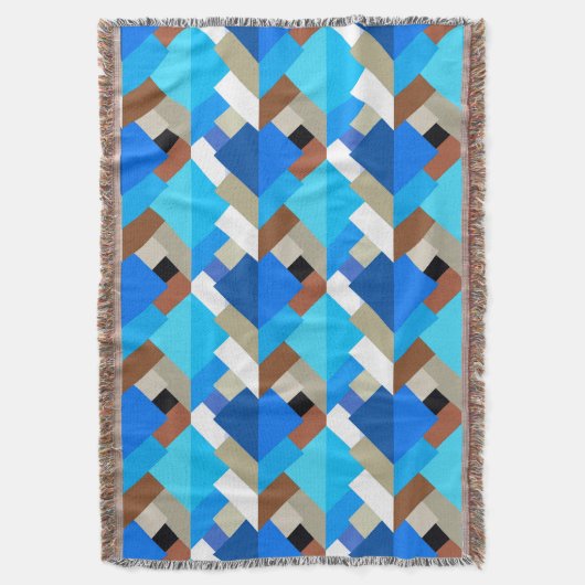 Moderne Abstracte driehoeken, kobalt blauw en brui Deken (Voorkant Verticaal)