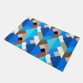 Moderne Abstracte driehoeken, kobalt blauw en brui Deurmat (Schuin)
