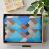 Moderne Abstracte driehoeken, kobalt blauw en brui Tissuepapier (Geschenk)