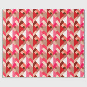 Moderne Abstracte driehoeken, koraalrood en roze Cadeaupapier (Vlak)