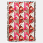 Moderne Abstracte driehoeken, koraalrood en roze Deken (Voorkant Verticaal)