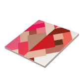 Moderne abstracte driehoeken, koraalrood en roze tegeltje (Zijkant)