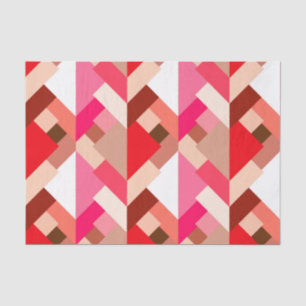 Moderne Abstracte driehoeken, koraalrood en roze Tissuepapier