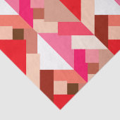 Moderne Abstracte driehoeken, koraalrood en roze Tissuepapier (Detail)