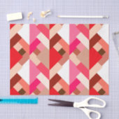 Moderne Abstracte driehoeken, koraalrood en roze Tissuepapier (Craft)