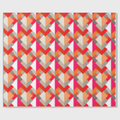 Moderne Abstracte driehoeken, Oranje, Fuchsia en g Cadeaupapier (Vlak)