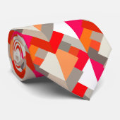 Moderne Abstracte driehoeken, Oranje, rood en grij Stropdas (Opgerold)