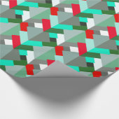 Moderne Abstracte driehoeken, Turquoise, Red en Gr Cadeaupapier (Hoek)