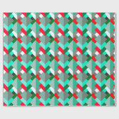 Moderne Abstracte driehoeken, Turquoise, Red en Gr Cadeaupapier (Vlak)
