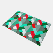 Moderne Abstracte driehoeken, Turquoise, Red en Gr Deurmat (Schuin)