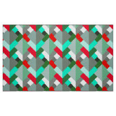 Moderne Abstracte driehoeken, Turquoise, Red en Gr Stof (Fat Quarter)