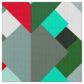 Moderne Abstracte driehoeken, Turquoise, Red en Gr Stof (Close Up)