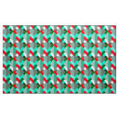 Moderne Abstracte driehoeken, Turquoise, Red en Gr Stof (Yard (91,4 cm))