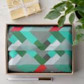 Moderne Abstracte driehoeken, Turquoise, Red en Gr Tissuepapier (Geschenk)