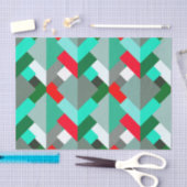 Moderne Abstracte driehoeken, Turquoise, Red en Gr Tissuepapier (Craft)