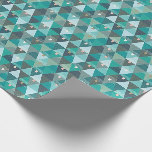 Moderne Abstracte driehoekige bomen groen Cadeaupapier (Hoek)