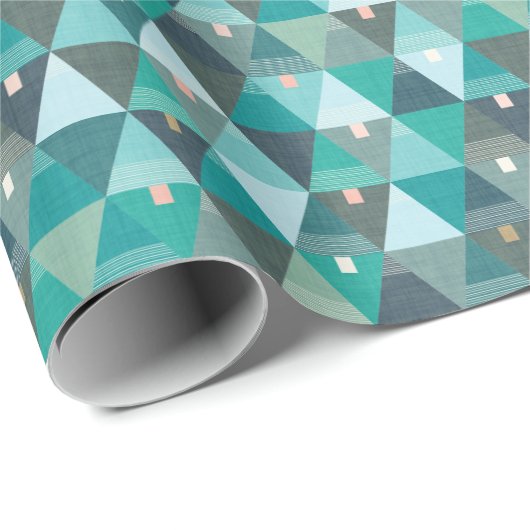 Moderne Abstracte driehoekige bomen groen Cadeaupapier (Rol Hoek)