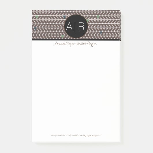 Moderne Abstracte driehoekige camo Post-it® Notes (Voorkant)