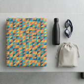 Moderne Abstracte Driehoekspatroon Navy & Geel Strandlaken